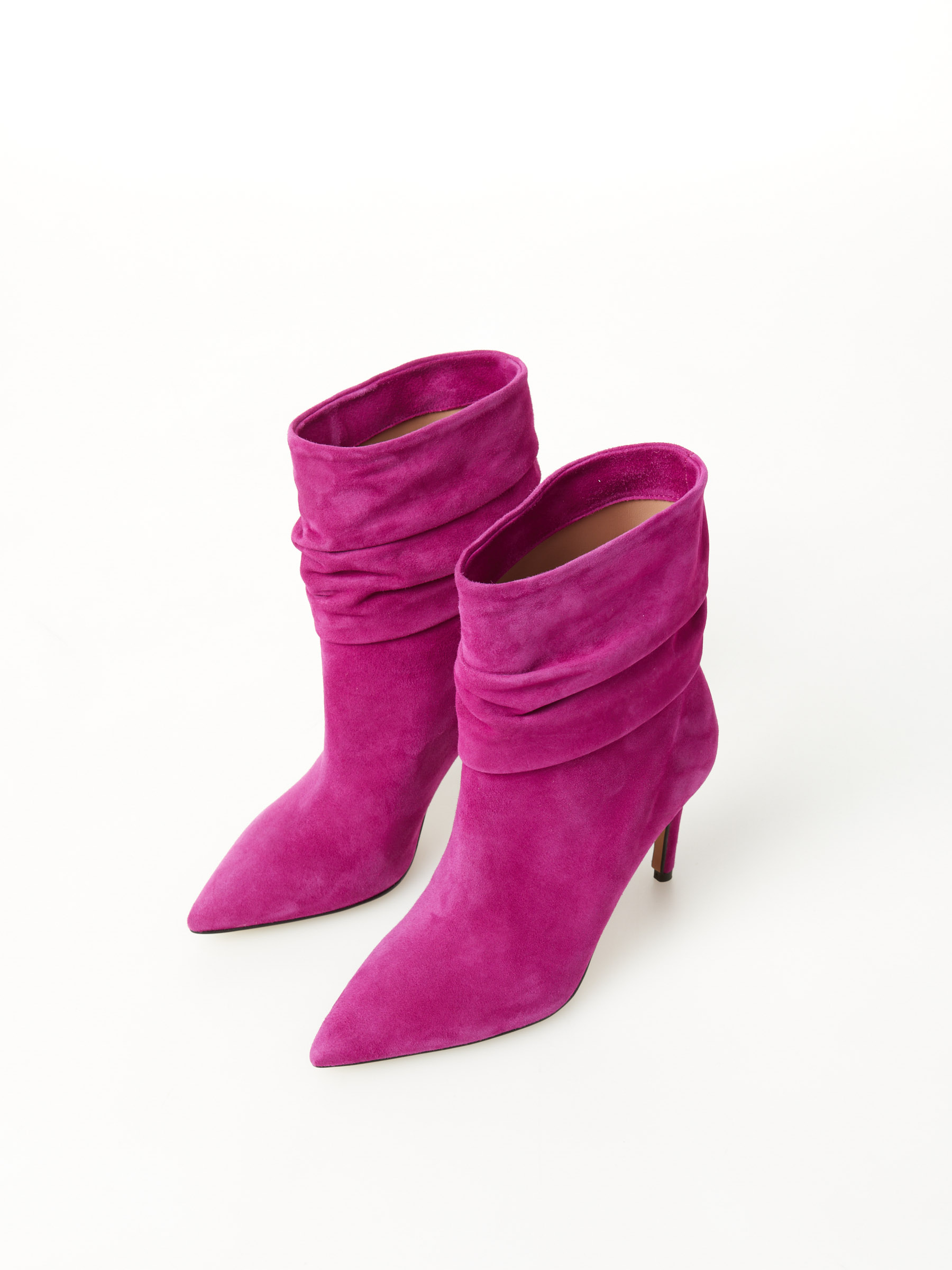 Curled Suede Ankle Boot