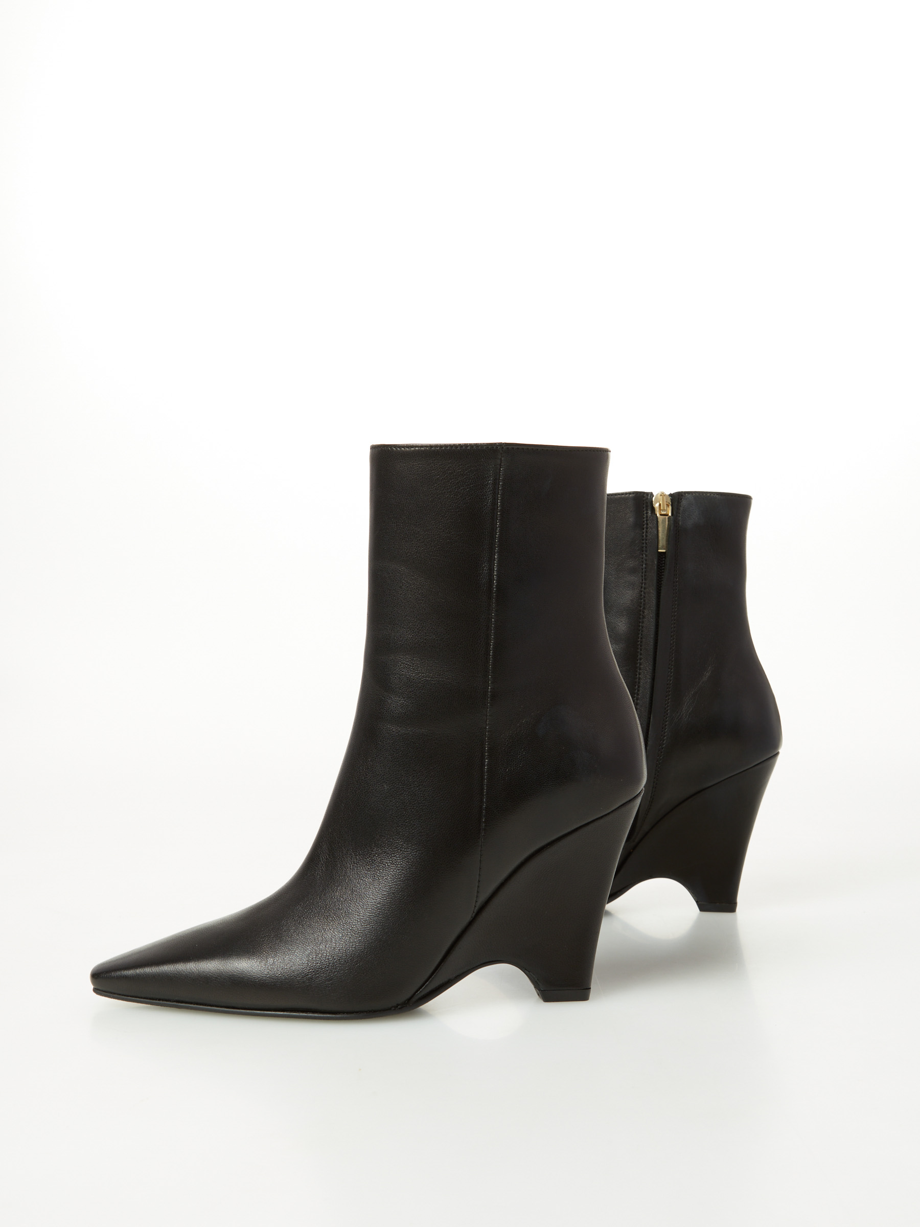Leather Ankle Boot With Wedge