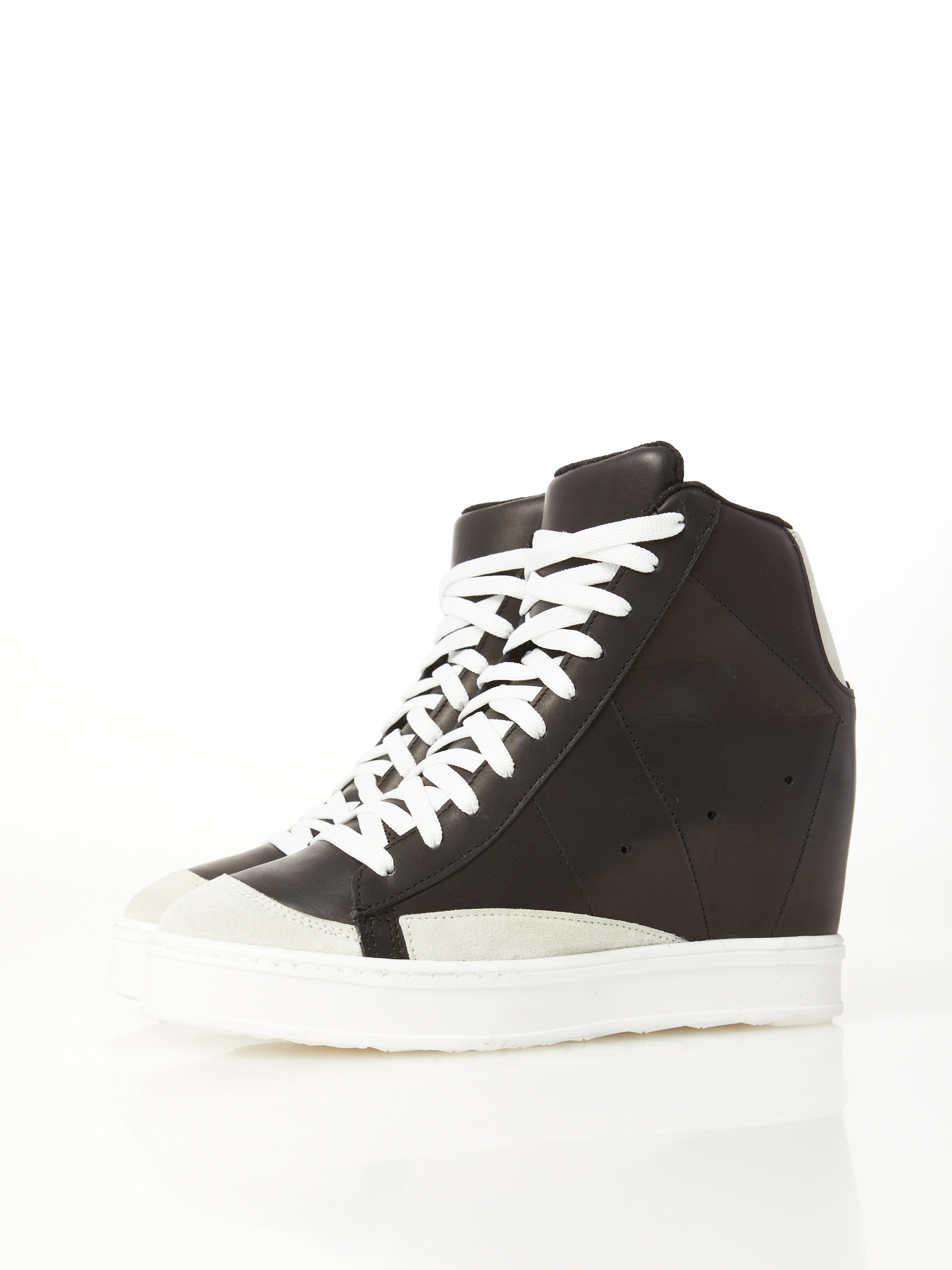 Leather Sneaker With Internal Widge Ilda