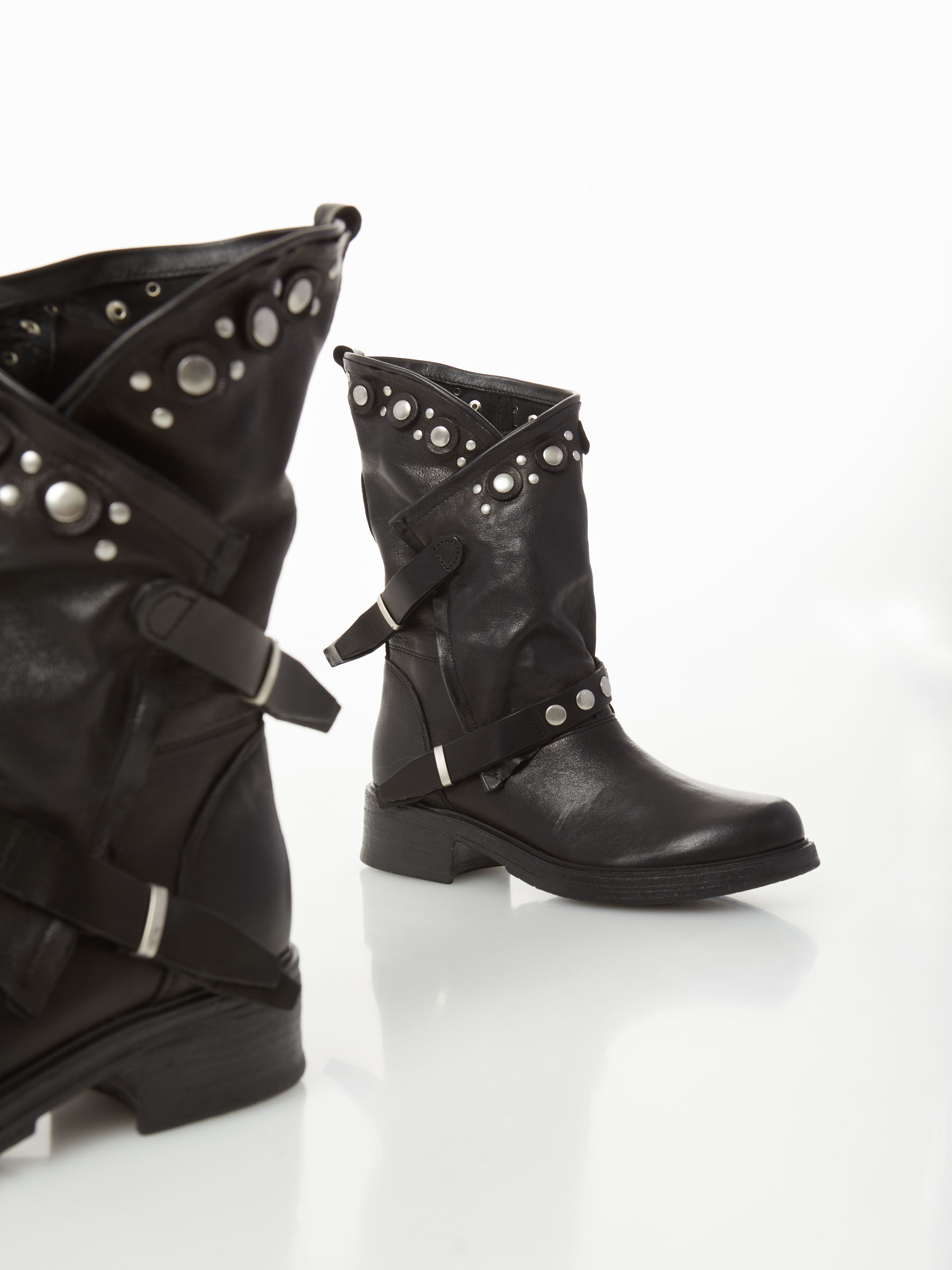 Leather Boot With Studs