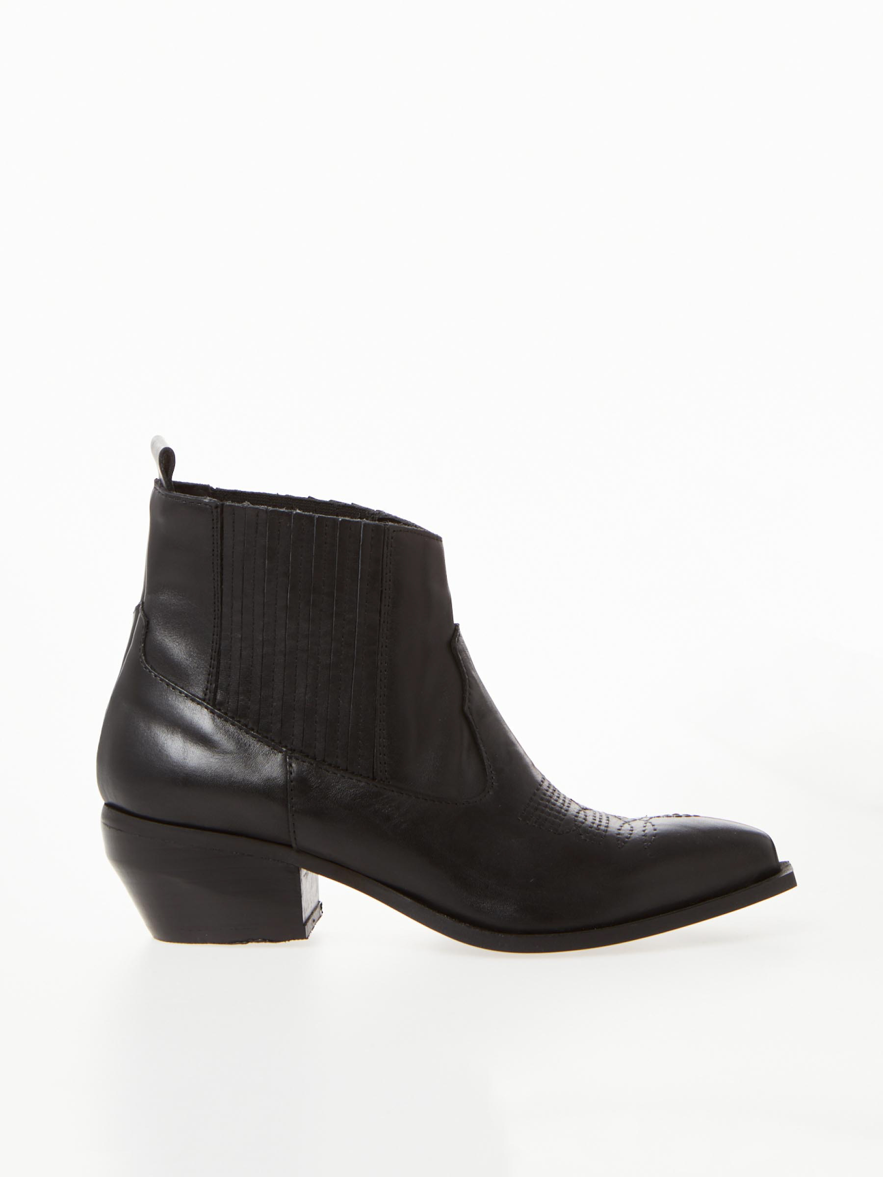 Leather Cowboy Ankle Boot Lia