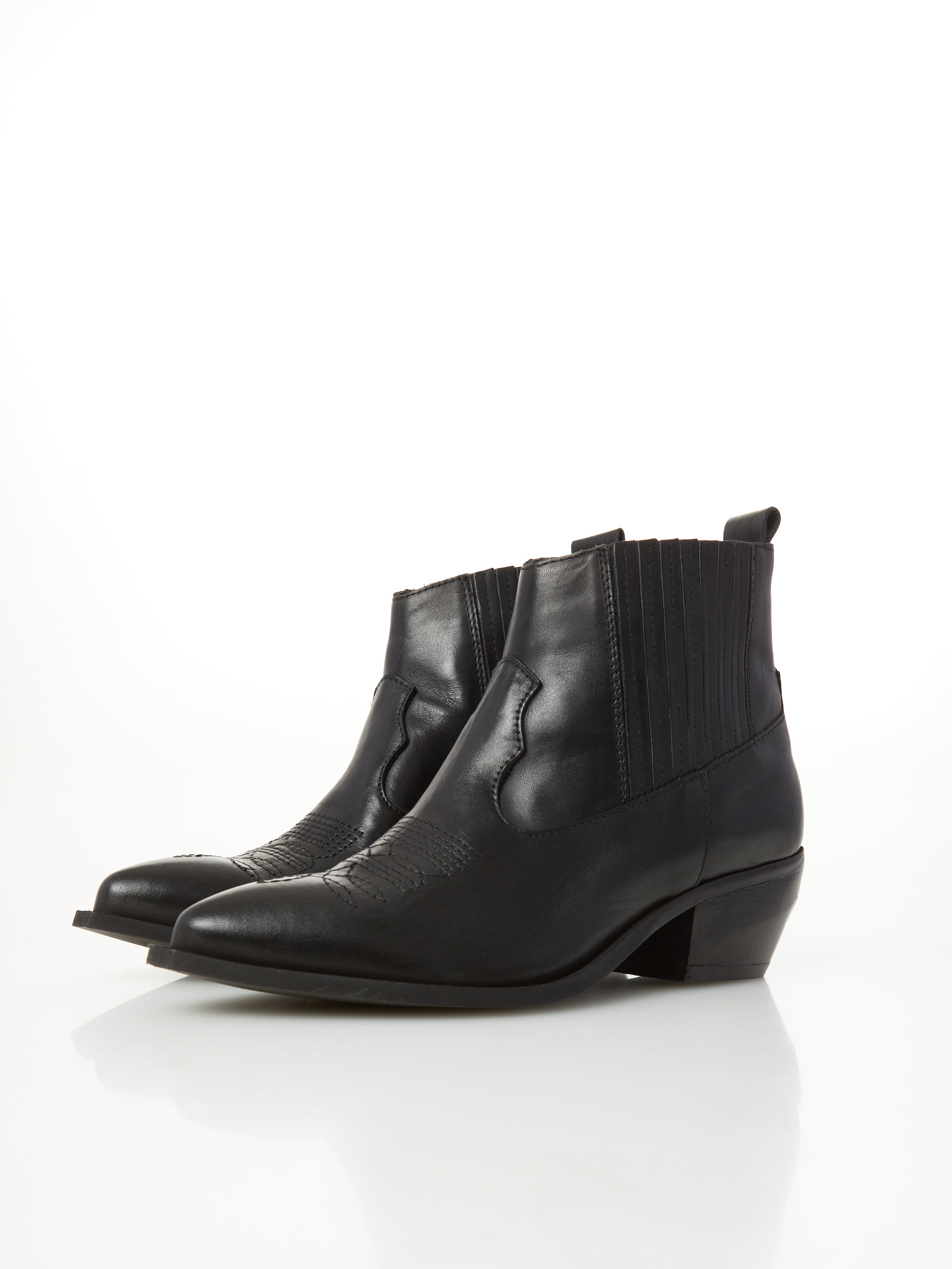 Leather Cowboy Ankle Boot Lia