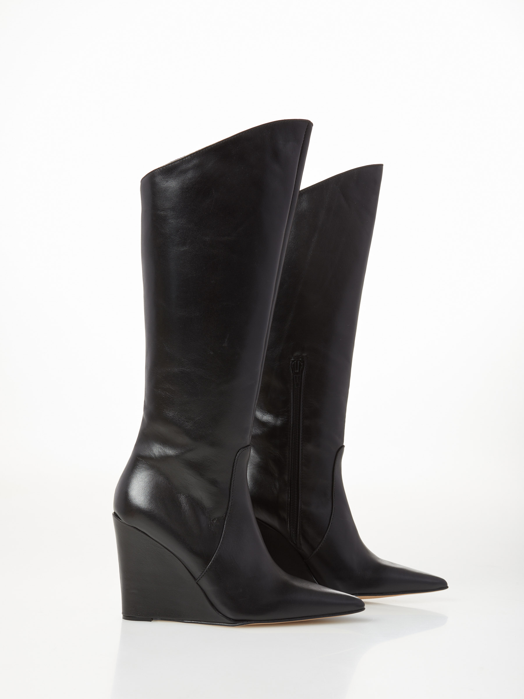 Leather Wedge Boot