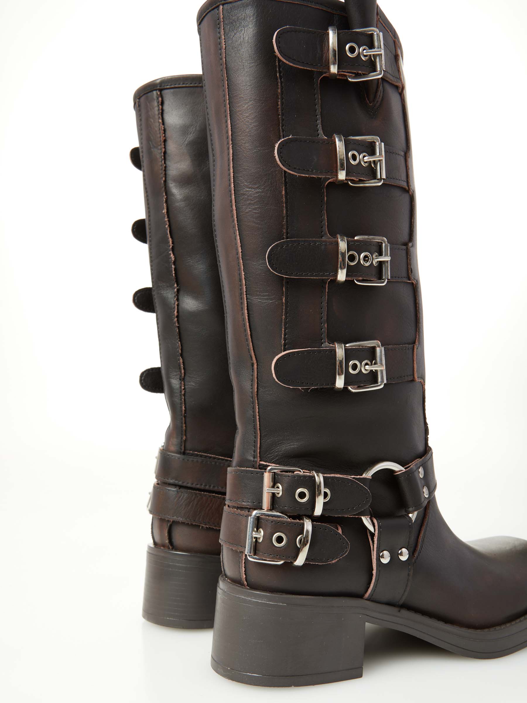 Leather Biker With Buckles