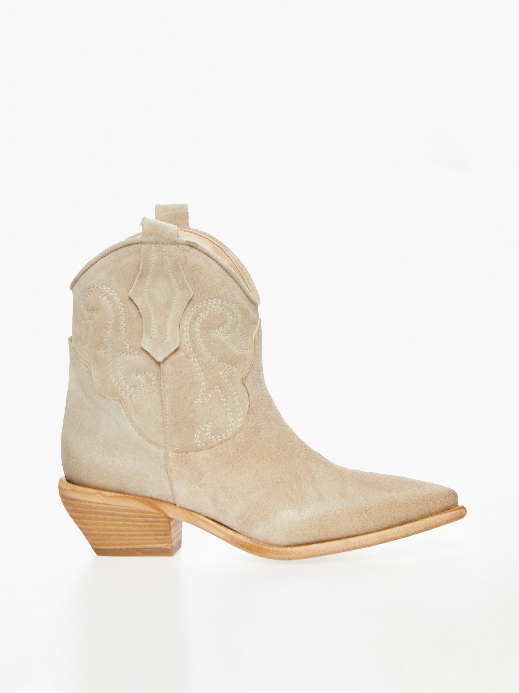 Suede Cowboy Ankle Boot Leandra