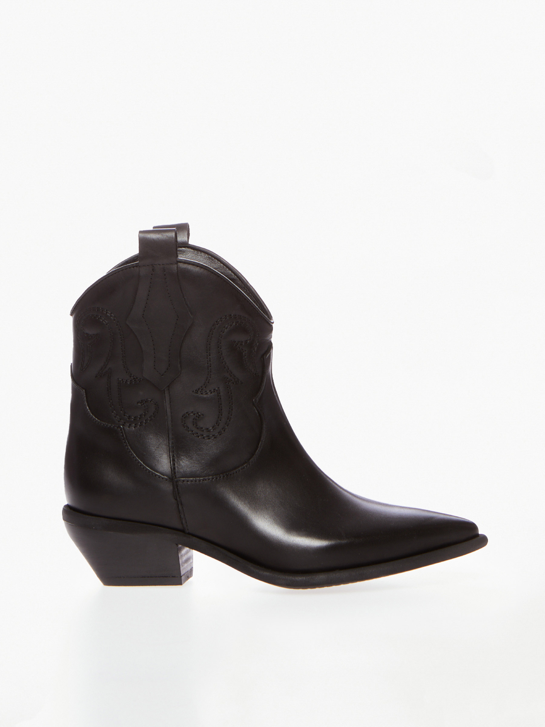 Leather Cowboy Ankle Boot