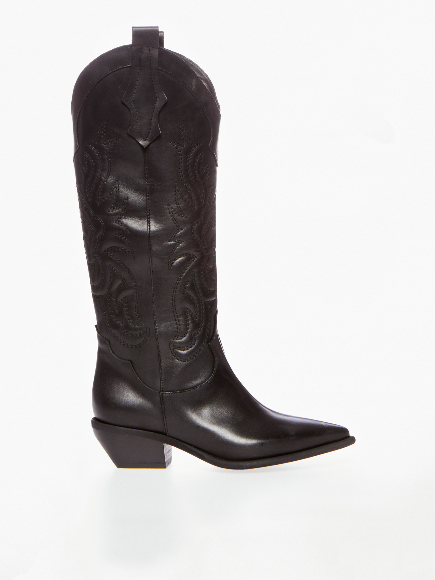 Leather Embroidered Cowboy Boot Levia