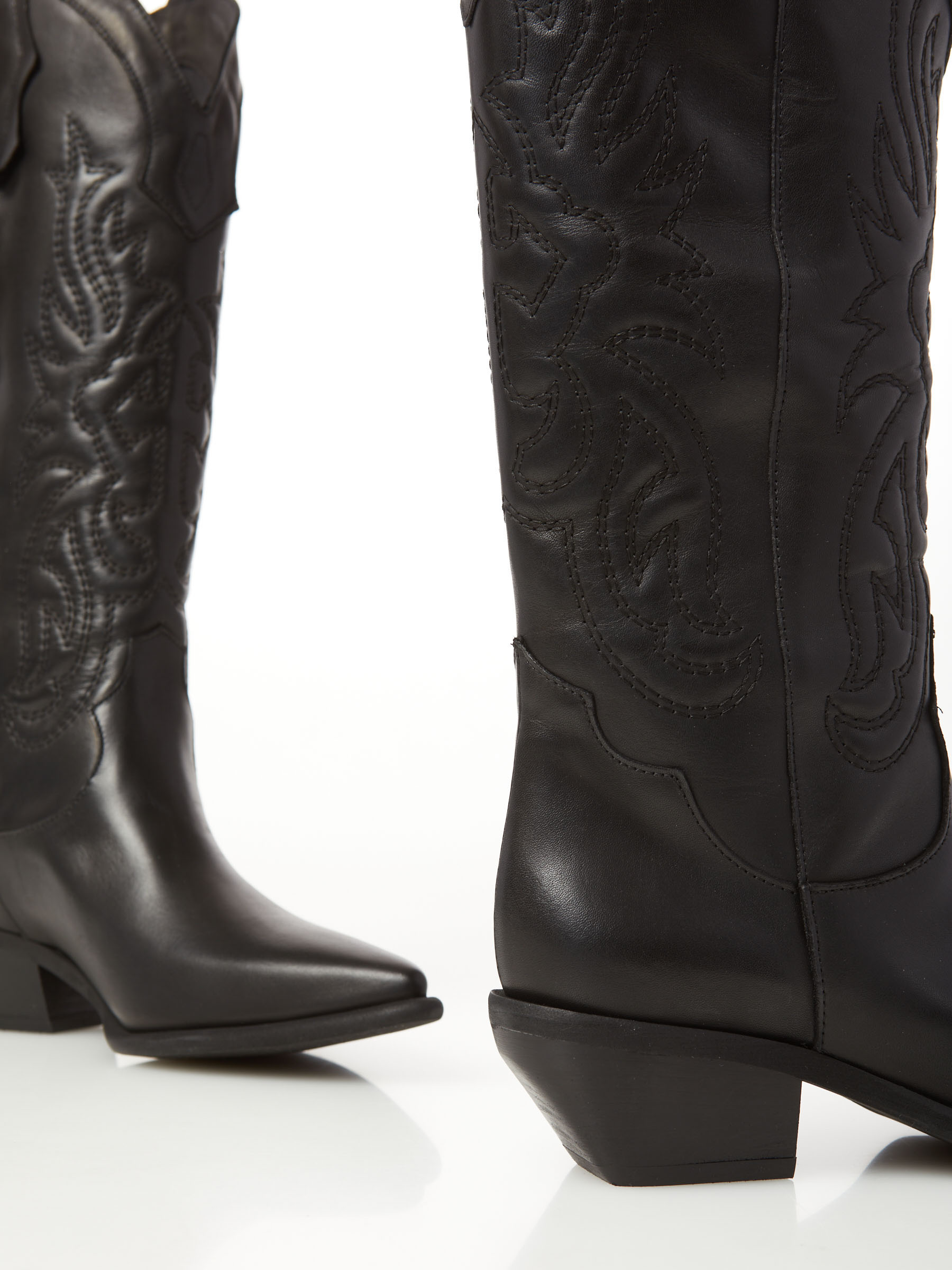 Leather Embroidered Cowboy Boot Levia