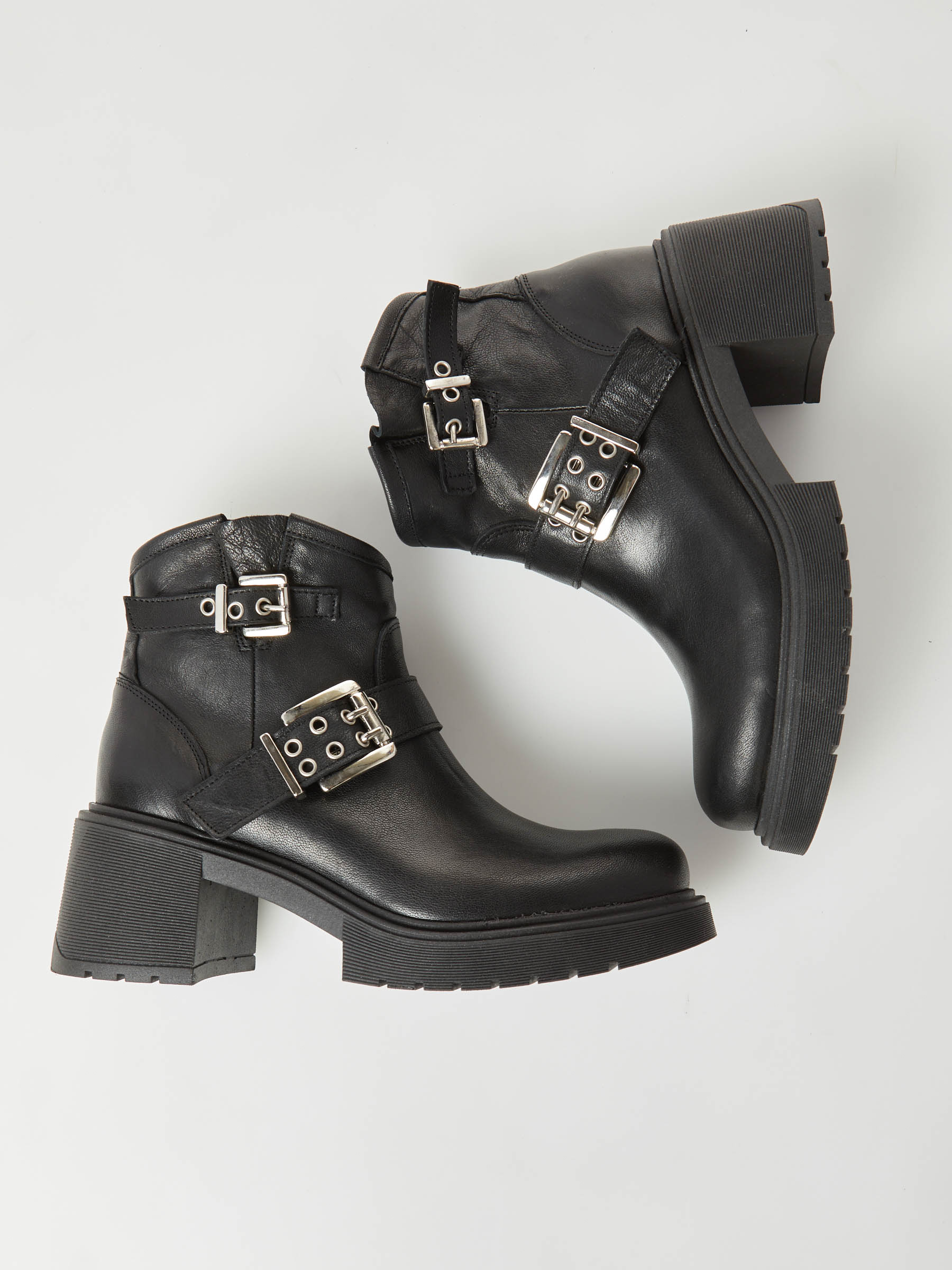 Leather Ankle Boot With Buckles