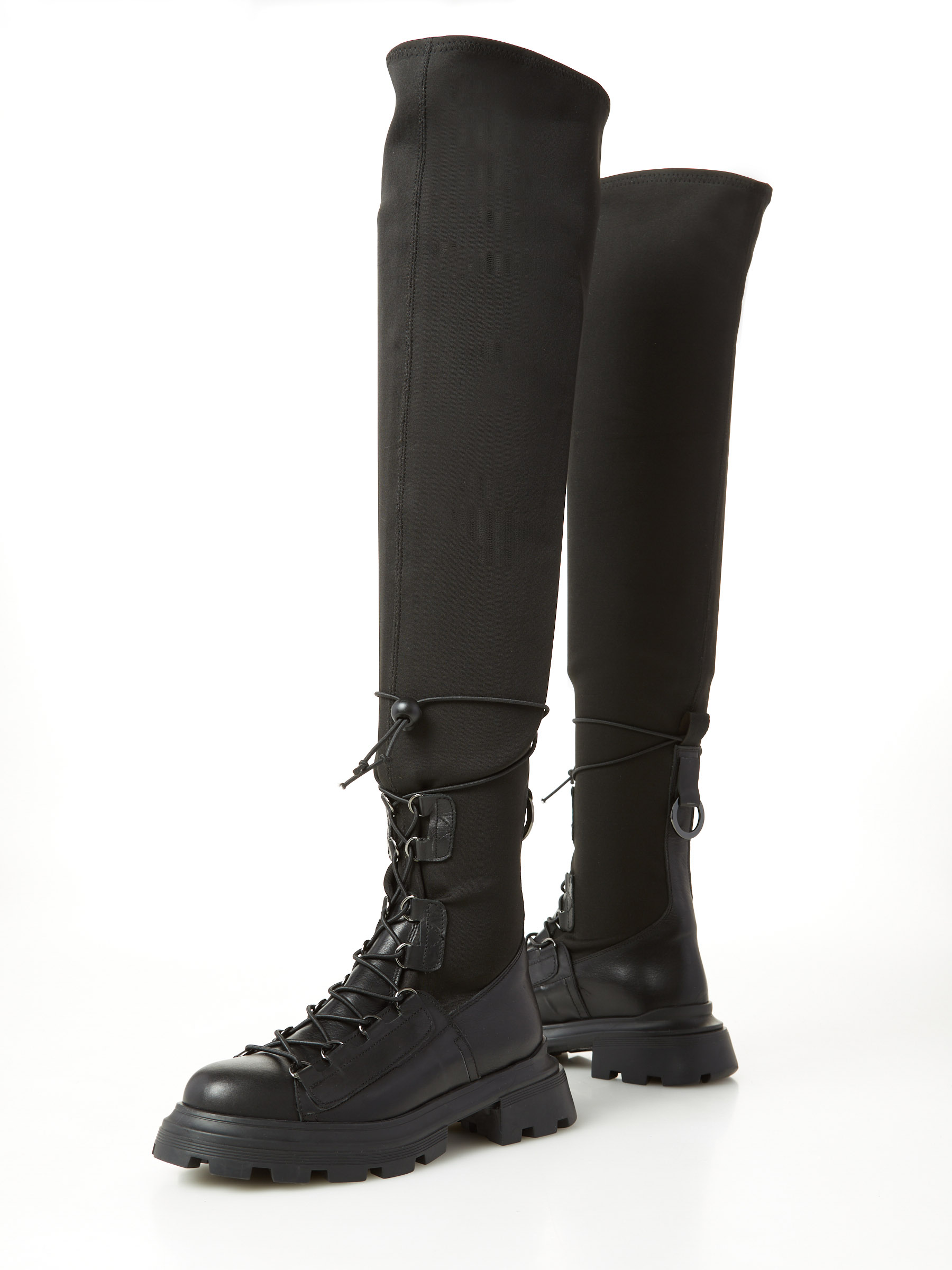 Boot In Technical Fabric Leather
