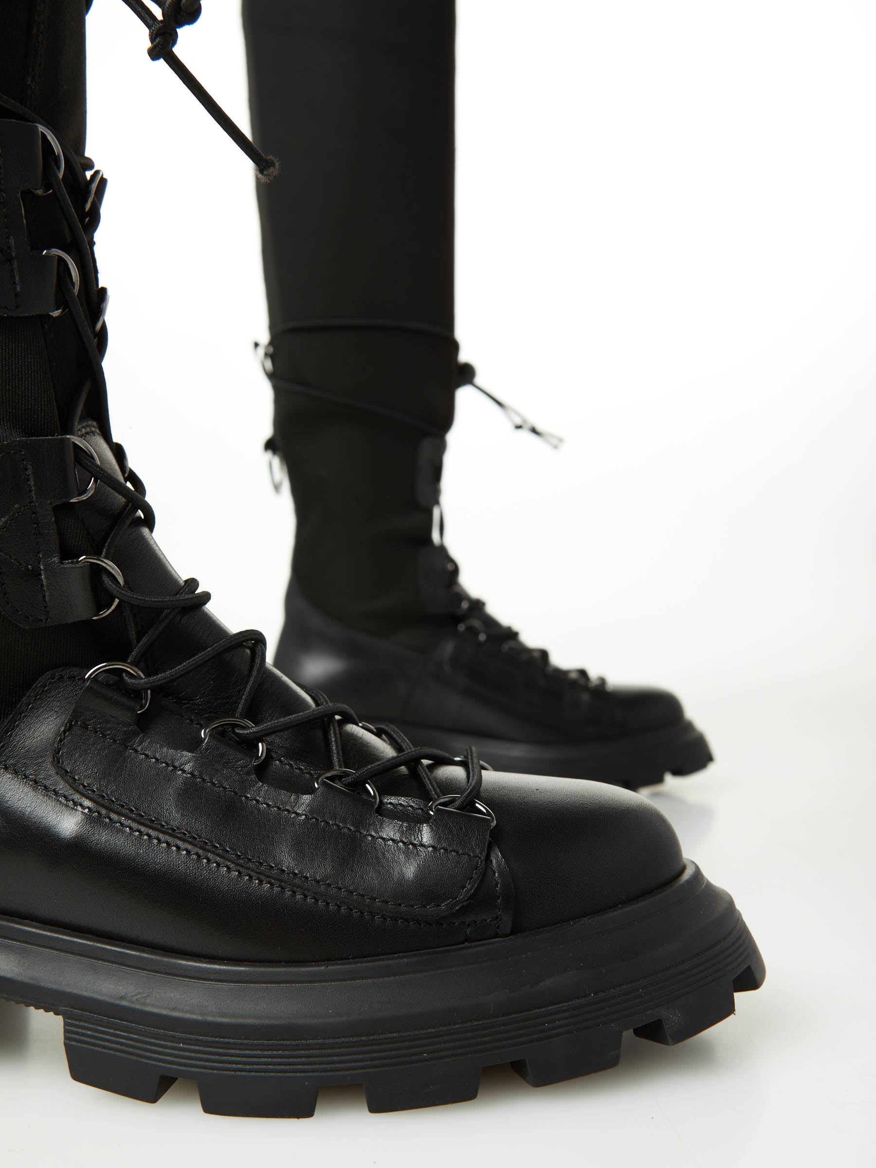 Boot In Technical Fabric Leather